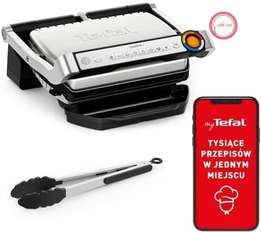 گریل هوشمند Tefal OptiGrill+ GC718D10، 6 برنامه، نشانگر پخت، اندازه‌گیری ضخامت، سینی چکه گیر