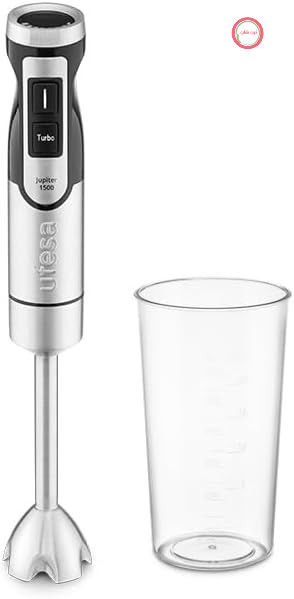 گوشت کوب برقی یوفسا اسپانیا Ufesa ژوپیتر ۱۵۰۰ وات، کنترل سرعت متغیر، نمایشگر LCD، عملکرد توربو، ۴ تیغه با کارایی بالا، استیل ضد زنگ، طراحی محافظ پاشش آب، پیمانه مدرج ۶۰۰ میلی‌لیتری ۱۹۲