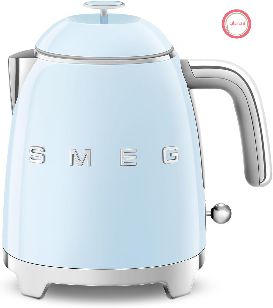 کتری برقی کوچک اسمگ Smeg مدل KLF05PBEU 0.8 لیتر، فیلتر استیل ضد زنگ، خاموش شدن خودکار ایمنی، نشانگر سطح آب، پایه ضد لغزش و محفظه سیم داخلی، قدرت 1400 وات، آبی
