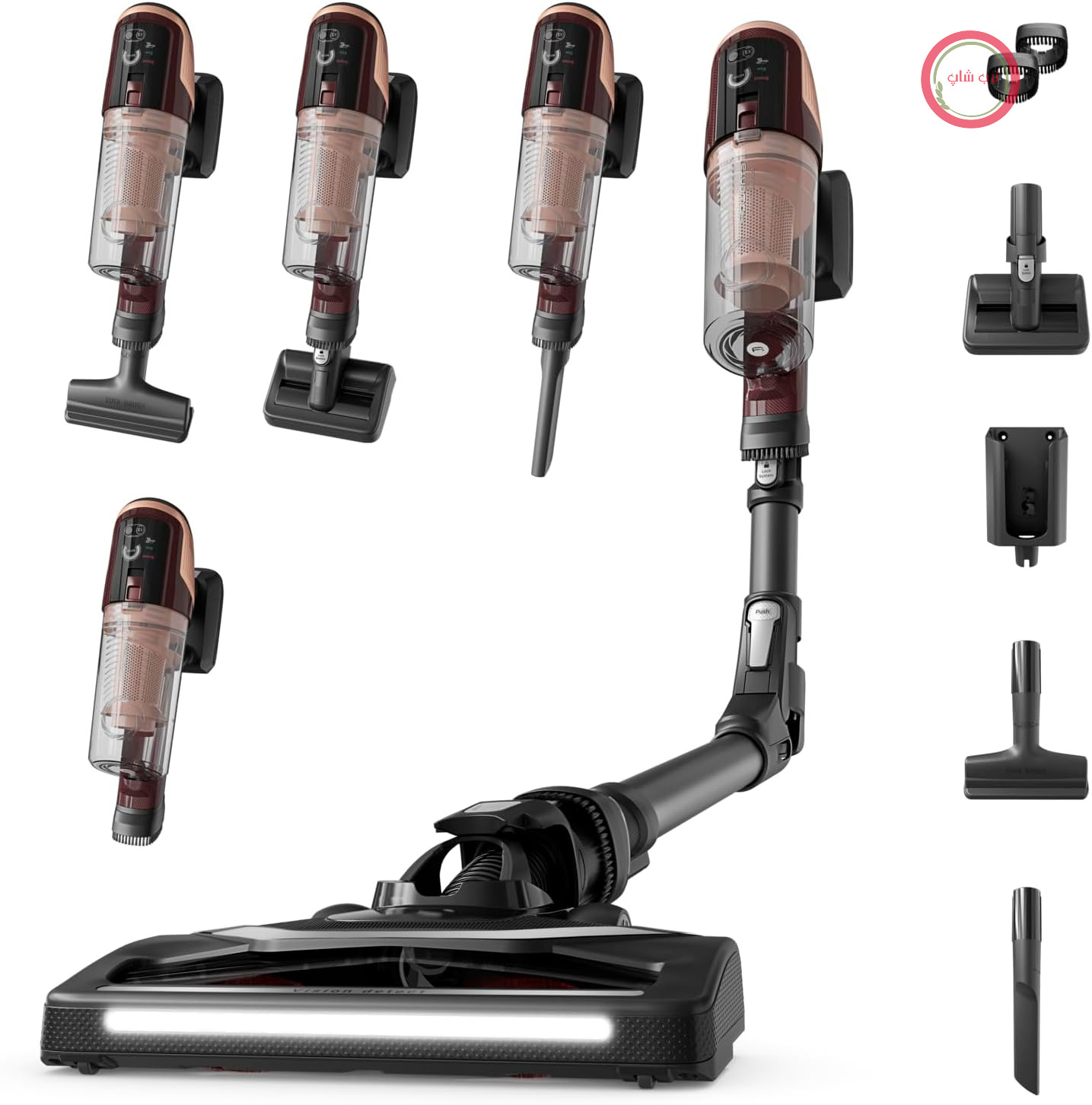 جارو شارژی روونتا آلمان بی‌سیم Rowenta X-Pert 6.80 Flex، قدرتمند ۱۰۰ AW، زمان کارکرد طولانی تا ۶۰ دقیقه، نازل LED، جاروبرقی دستی فقط ۱.۴ کیلوگرم، شامل لوازم جانبی موی حیوانات خانگی، زرشکی/مشکی، RH6495E0