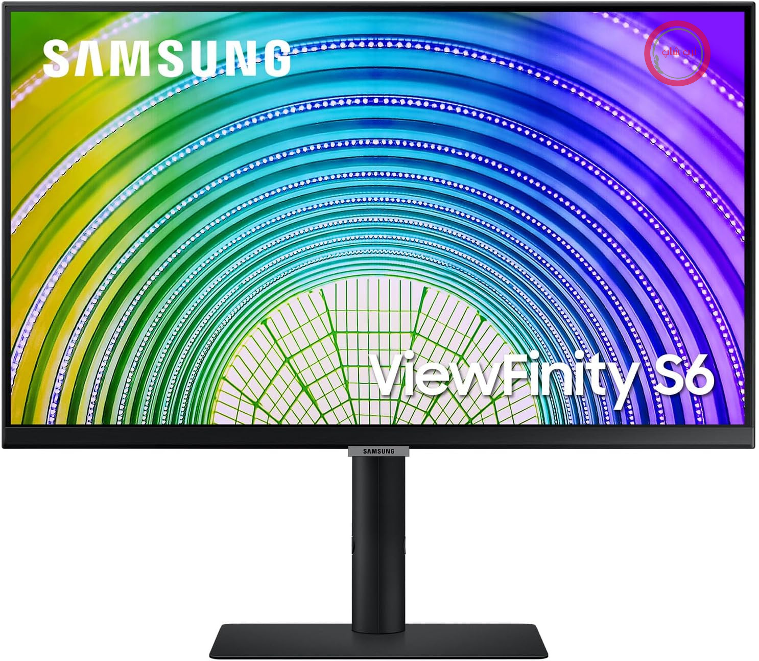 مانیتور تجاری سامسونگ ViewFinity S6، 24 اینچ، پنل IPS، 2560 در 1440 پیکسل، FreeSync، نرخ تازه‌سازی 75 هرتز، زمان پاسخ‌دهی 5 میلی‌ثانیه، USB-C با شارژ 65 وات، قابلیت چرخش، مشکی
