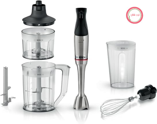 مخلوط کن دستی Bosch ErgoMaster MSM6M852 سری 6، موتور 1200 وات با خنک کننده هوا، کنترل سرعت دینامیکی با دسته نرم، 10 سال گارانتی موتور، کوپلینگ سرامیکی، استیل ضد زنگ