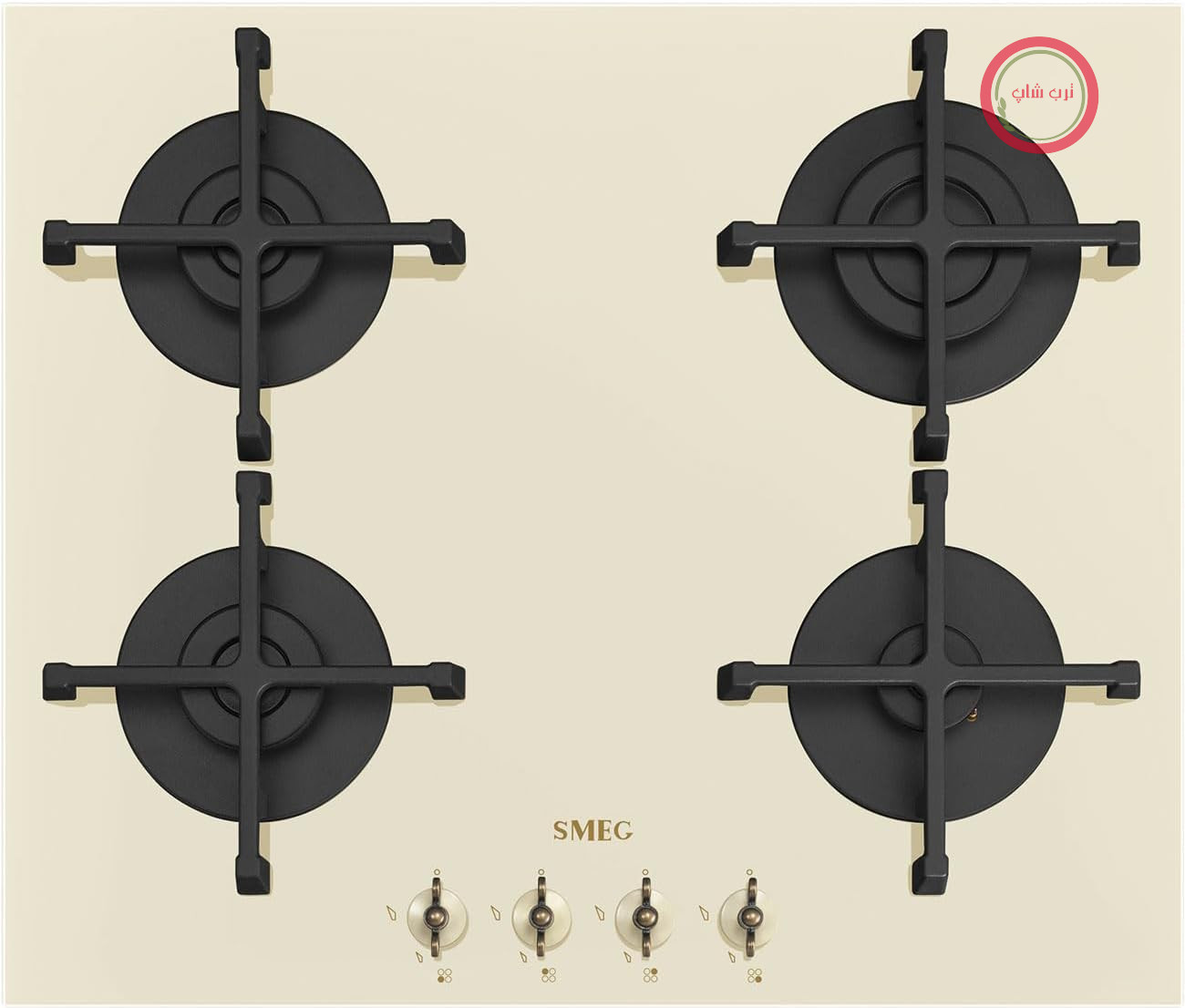 SMEG PV864PO، COLONIAL-Gaskochfeld، شیشه کرم (روکش برنجی)