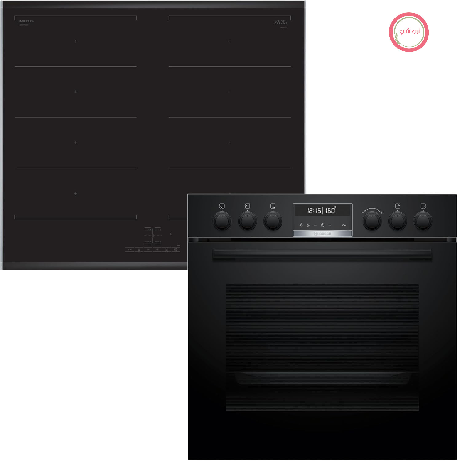 فر توکار بوش مدل HND679LS62 مدل HEG578BB4 به همراه اجاق گاز القایی NXX675CB5E