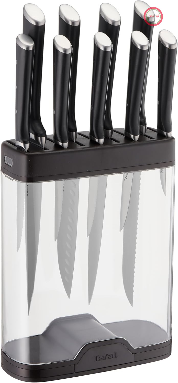 بلوک چاقو Tefal Ingenio Premium با تیزکن چاقوی یکپارچه (چاقوها جداگانه فروخته می شوند)، Ice Force K2350204