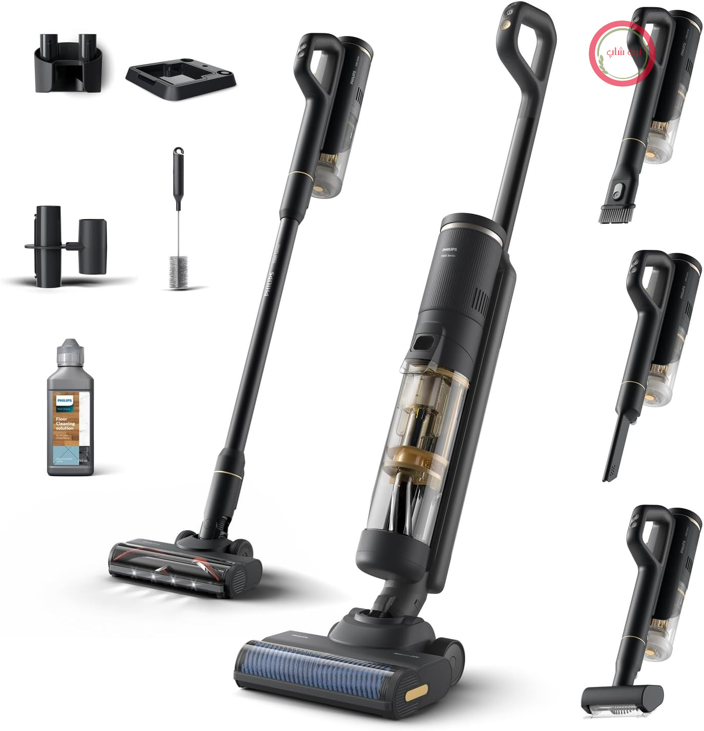 جارو برقی بی‌سیم - PHILIPS AquaTrio XW7264/11 - 21.6 ولت - 450 میلی‌لیتر - 2500 دور در دقیقه