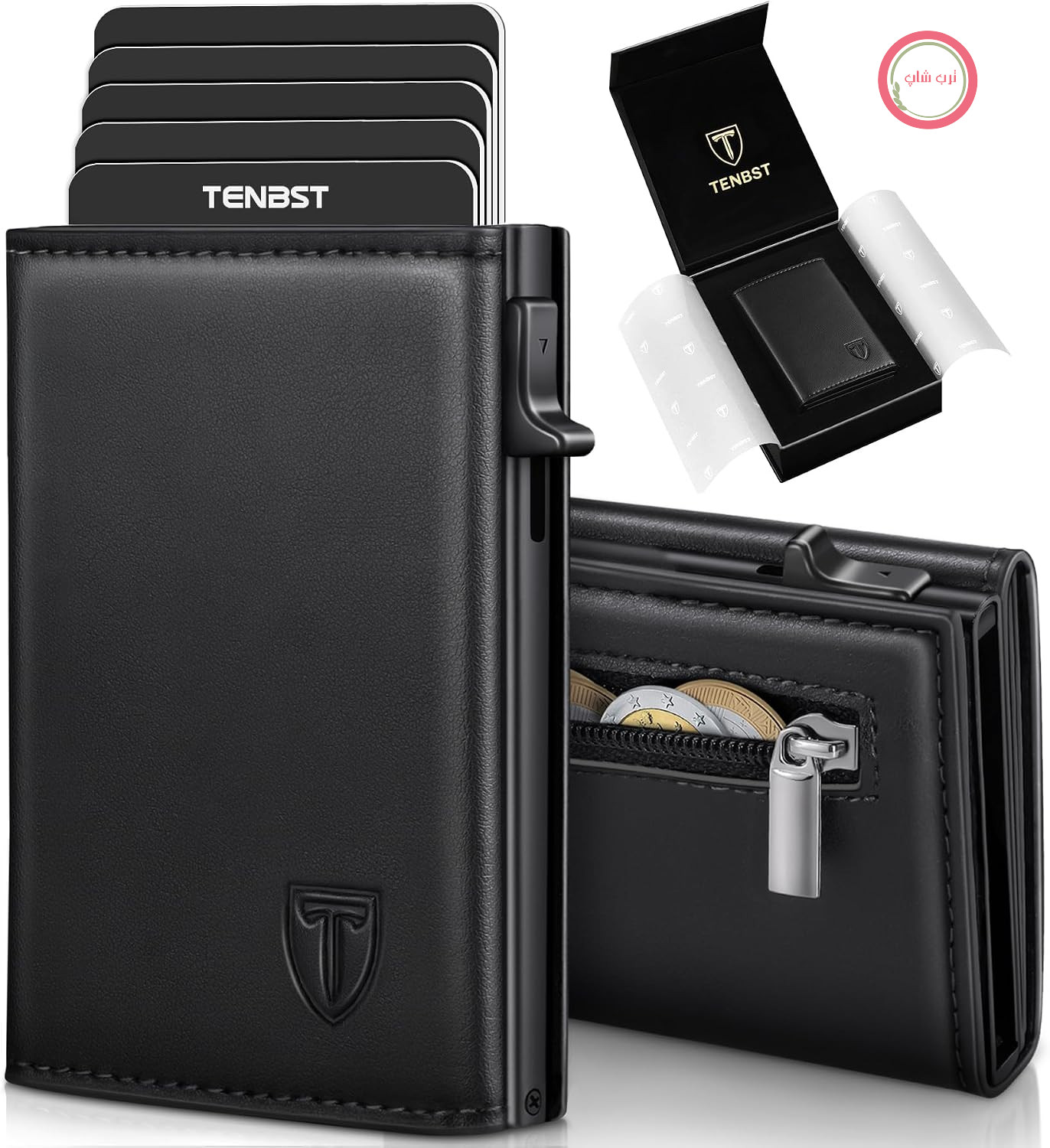 کیف پول مردانه TENBST - جعبه هدیه با کیفیت بالا، هدیه برای آقایان