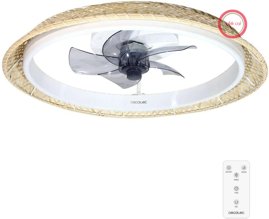 پنکه سقفی چراغ‌دار سکوتک اسپانیا Cecotec LampAero 620 | کنترل از راه دور، تایمر چراغ با ۳ رنگ نور، با طراحی طبیعی و دکوراتیو