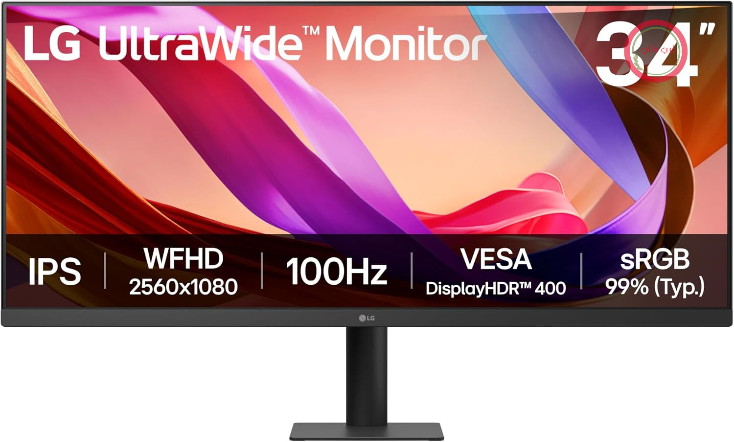 مانیتور ال جی 34U511A-B، 86.4 سانتی‌متر [34]، WFHD LED Nero (34 اینچ، IPS UW، FHD، 2560 در 1080، 21:9 - 1000:1، 400CD/M2، HDMI/DP)