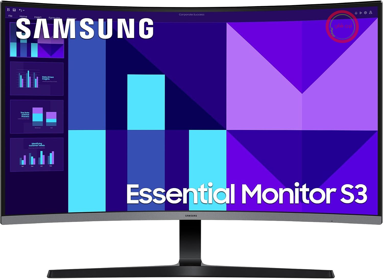 سامسونگ 32 اینچ Zoll Essential S3 S39GD، فول اچ‌دی (1.920 در 1.080)، مانیتور کامپیوتر، مانیتور کامپیوتر، 100 هرتز، انحنای 1800R، حالت بازی، حالت محافظ چشم، LS32D396GAUXEN