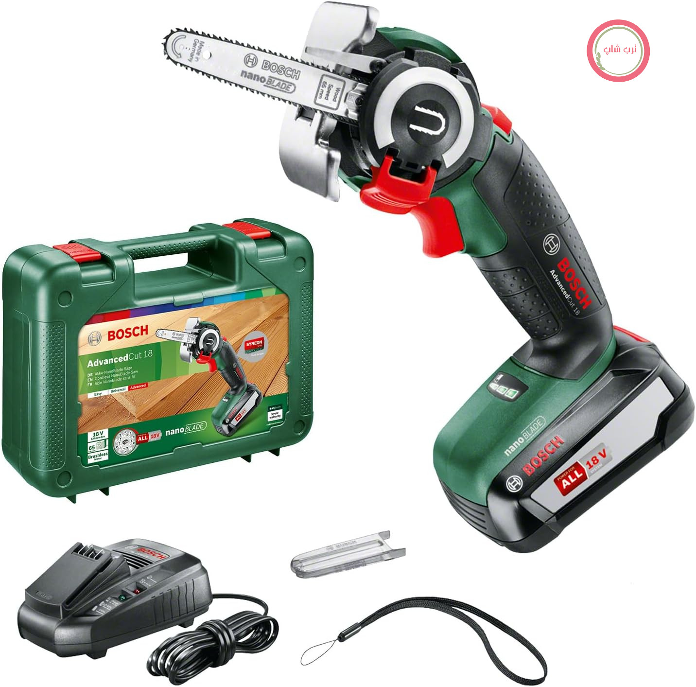 اره شارژی افقی بر بوش آلمان Bosch نانوبلید مدل AdvancedCut 18 (1 باتری، فناوری نانوبلید، سیستم 18 ولت