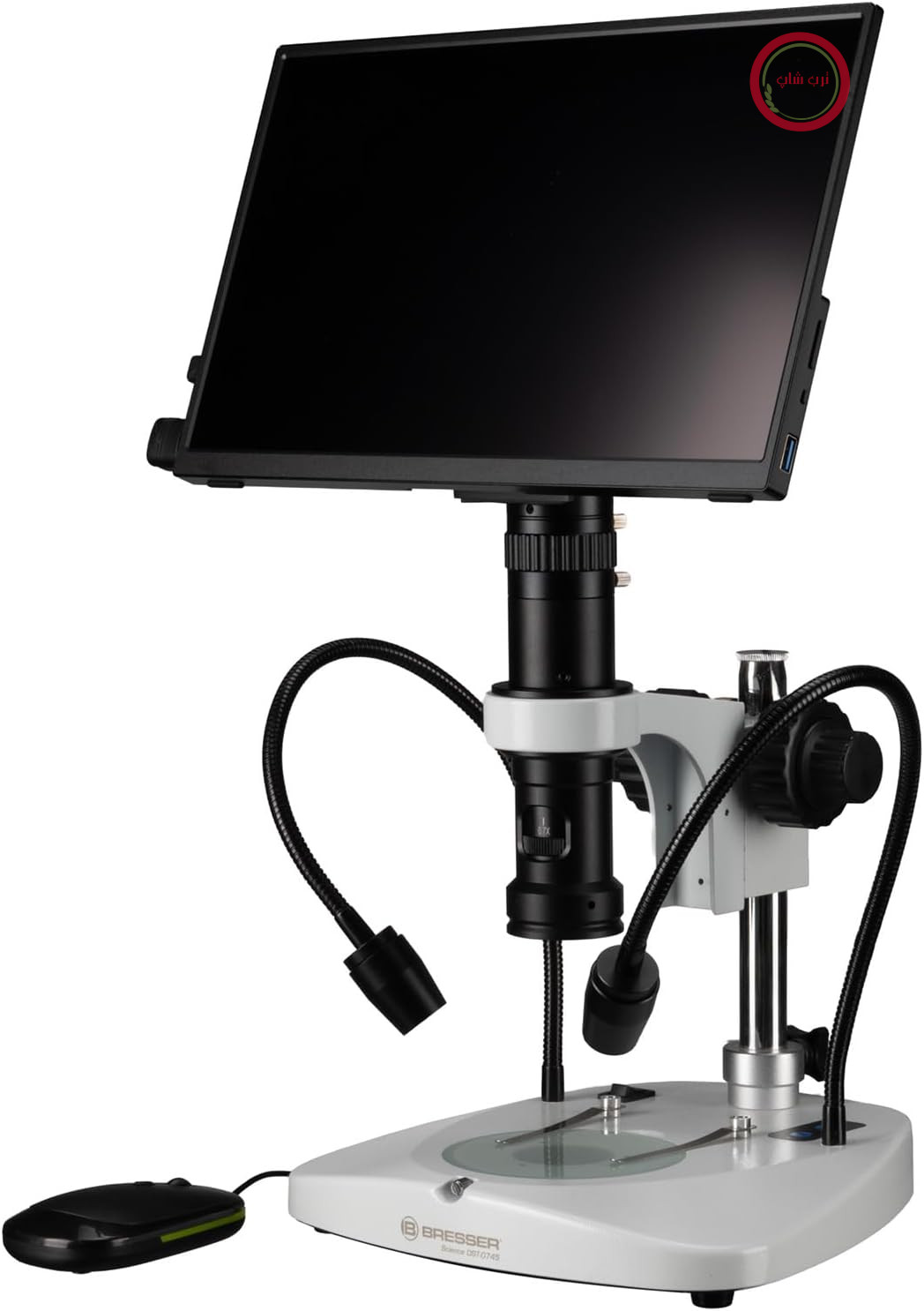 میکروسکوپ دیجیتال Bresser با دوربین و صفحه نمایش 0.7X-4.5X، کیفیت Full HD | نور تابشی و عبوری، صفحه نمایش 13.3 اینچی HDMI، 60 فریم در ثانیه، قابلیت اندازه گیری، تعمیر قطعات الکترونیکی، لحیم کاری، بدون نیاز به کامپیوتر