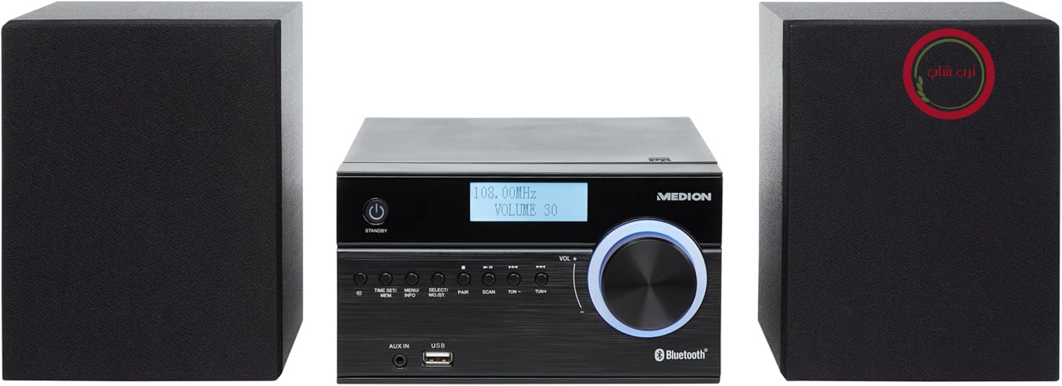 سیستم صوتی میکرو MEDION P64935 کامپکت (DAB+، رادیو FM PLL، بلوتوث، پورت USB، AUX، 2 عدد 50 وات)