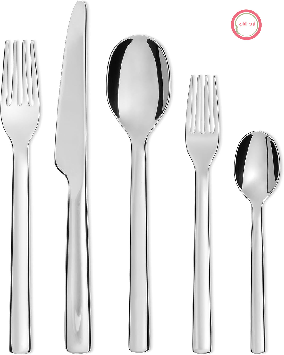 سرویس قاشق و چنگال السی ایتالیا بیضی شکل Alessi REB09S5، 5 تکه، استیل ضد زنگ، براق