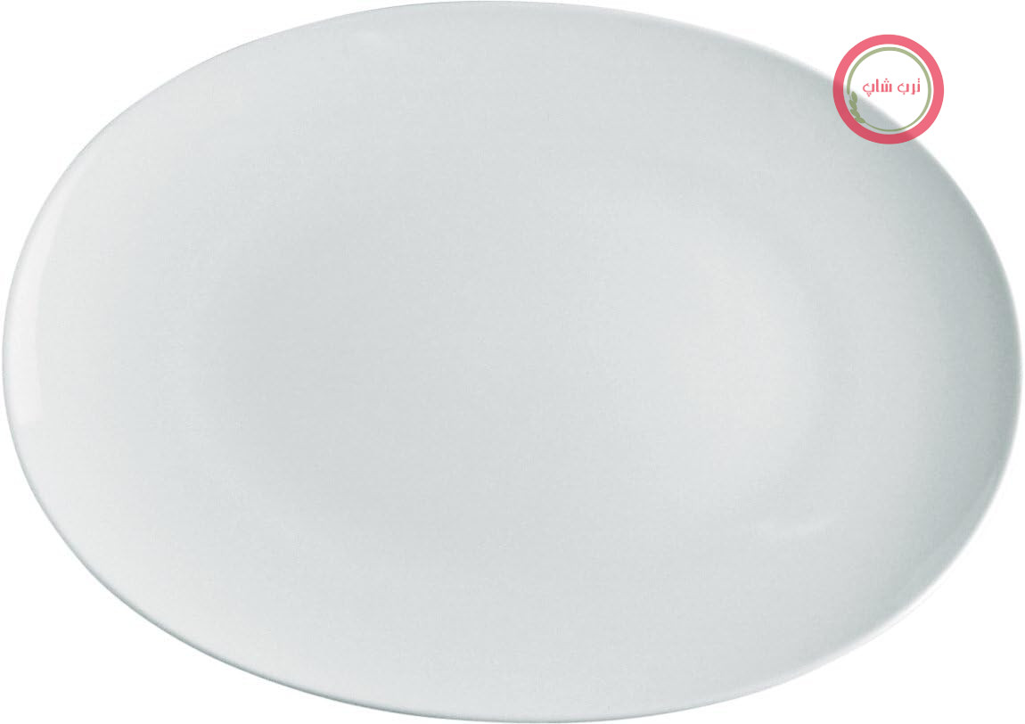 بشقاب کباب بیضی شکل Alessi SG53/22 38 'Mami' از جنس چینی سفید، ابعاد 38 سانتی‌متر در 27 سانتی‌متر