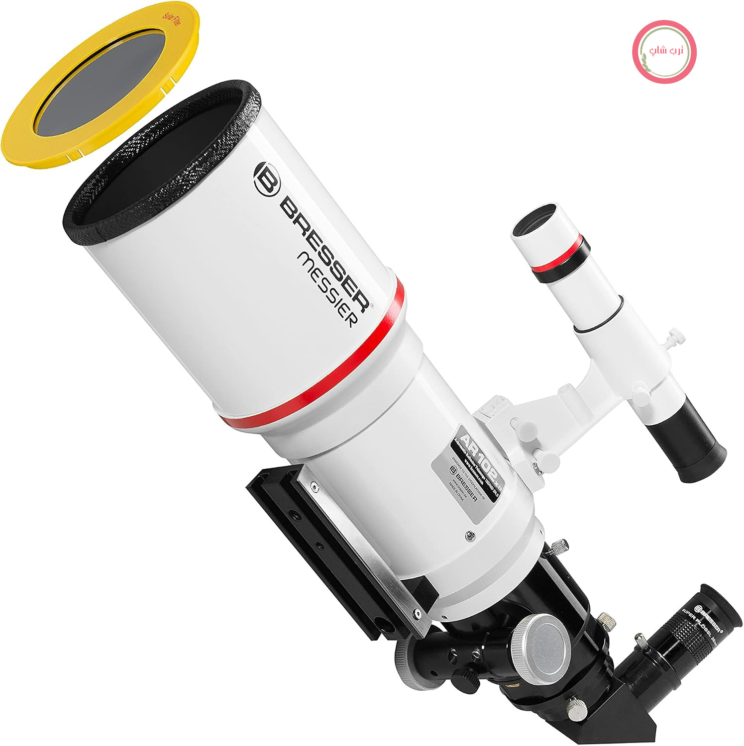 تلسکوپ شکستی Bresser Messier AR-102xs/460 ED با لوله اپتیکی و فوکوسر هگزافوک پایدار | ماه، سیارات، اعماق آسمان، راه شیری، میدان دید وسیع، شیشه ED، فوکوسر هگزافوک، اتصال T2، چشمی ۲۶ میلی‌متری، آینه مورب
