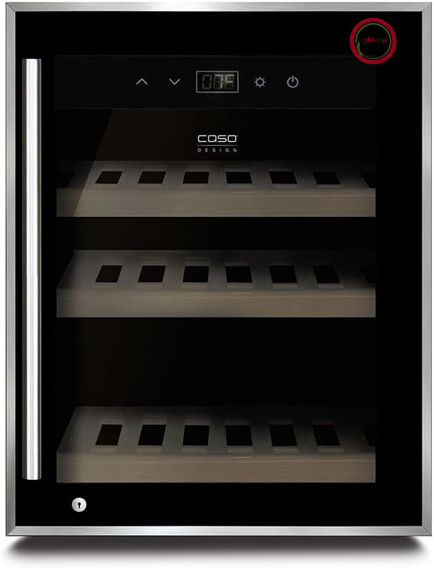 یخچال نوشیدنی و بطری کاسو آلمان Caso WineSafe 12 (5 - 22 درجه سانتیگراد، مشکی، A، مشکی، حسگر، لمسی