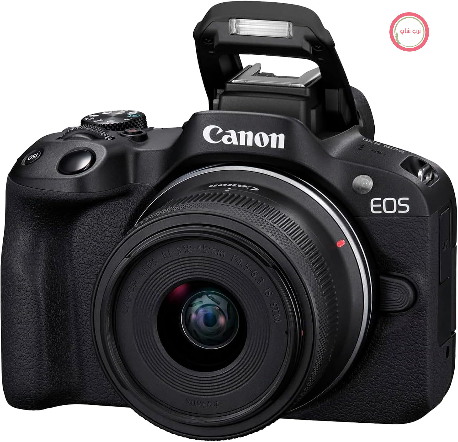 دوربین عکاسی و فیلم‌برداری کانن ژاپن کامپکت بدون آینه EOS R50 برای وبلاگ نویسی ویدیویی + RF-S 18-45mm IS STM