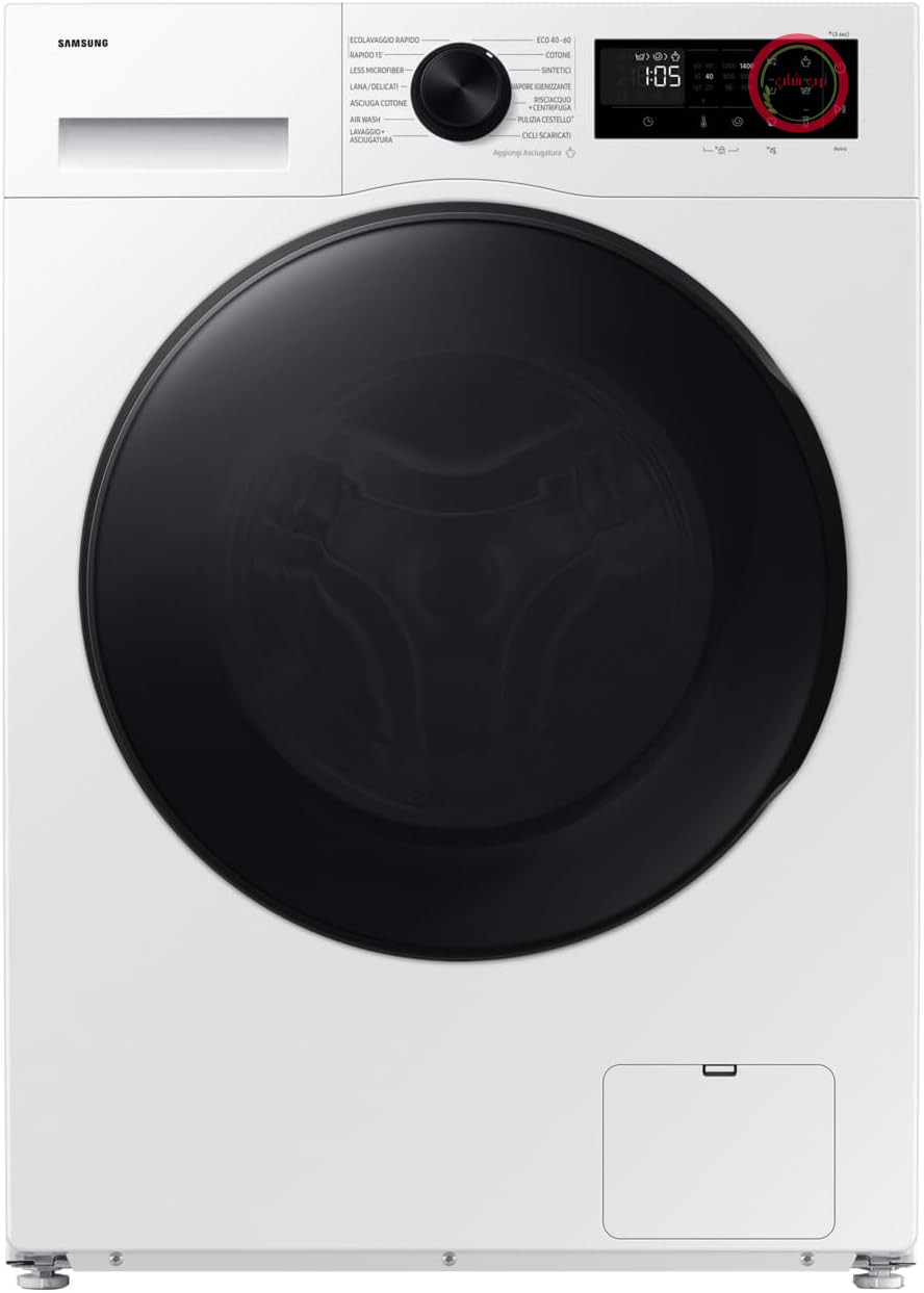 ماشین لباسشویی و خشک‌کن سامسونگ مدل Crystal Clean Slim WD90DG5G34BE، ظرفیت ۹ و ۵ کیلوگرم، وای‌فای، Ecobubble، بخارشوی، حالت مصرف انرژی هوش مصنوعی، درب از جلو، ابعاد ۶۰ در ۸۵ در ۴۸ سانتی‌متر