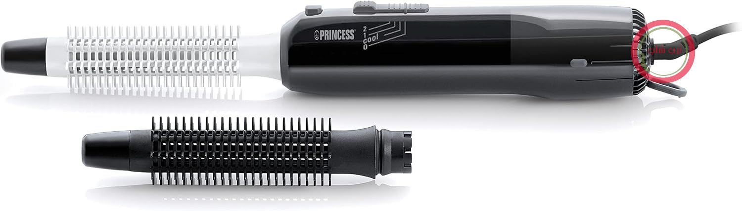 برس فرکننده موی مشکی پرینسس هلند Princessمدل 529202 Cool Curl CC 300 – مناسب برای انواع مدل مو با 2 سری برس – قابلیت Cool Shot، مشکی، 1 عدد (1 بسته)