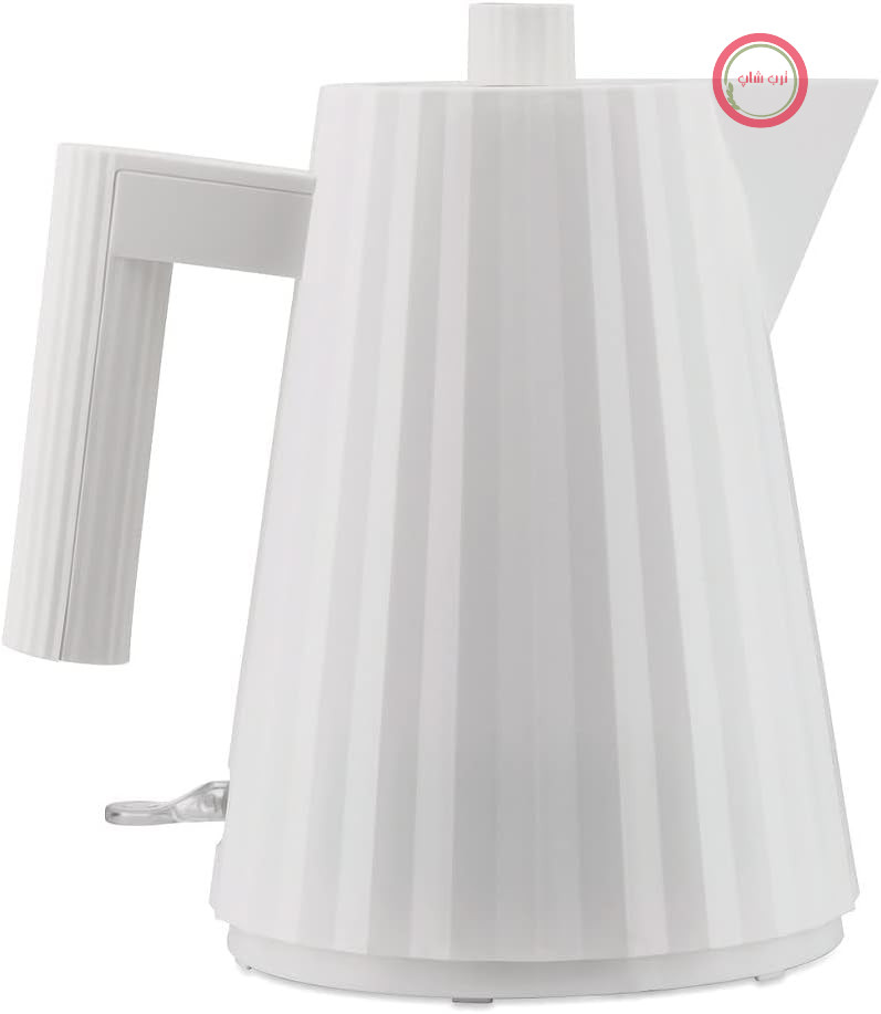کتری برقی Alessi Plissé MDL06/1 W - ساخته شده از رزین ترموپلاستیک، دوشاخه اروپایی، 2400 وات، 100 میلی‌لیتر، سفید
