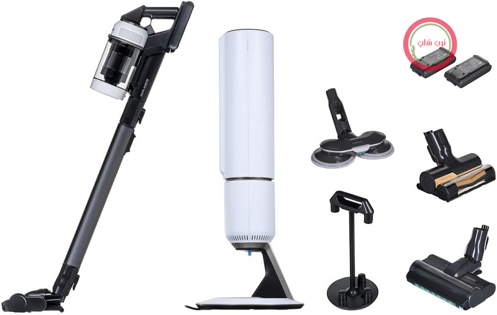 جارو شارژی سامسونگ Samsung مدل VS80F28DGS / جارو برقی ۰.۵ لیتری بدون کیسه ۷۷۰ وات اینورتر با فیلتر هپا چند چرخه ای بژ (سایز بزرگ)