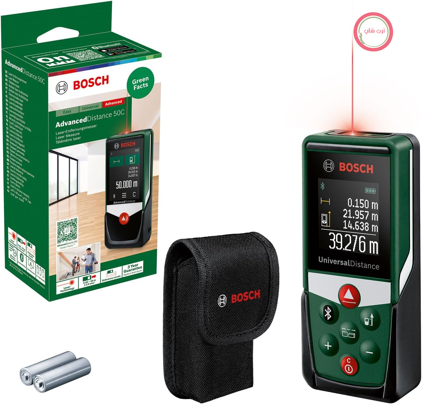 متر لیزری بوش آلمان Bosch مدل UniversalDistance 50 C (اندازه‌گیری دقیق فواصل تا 50 متر، اتصال بلوتوث