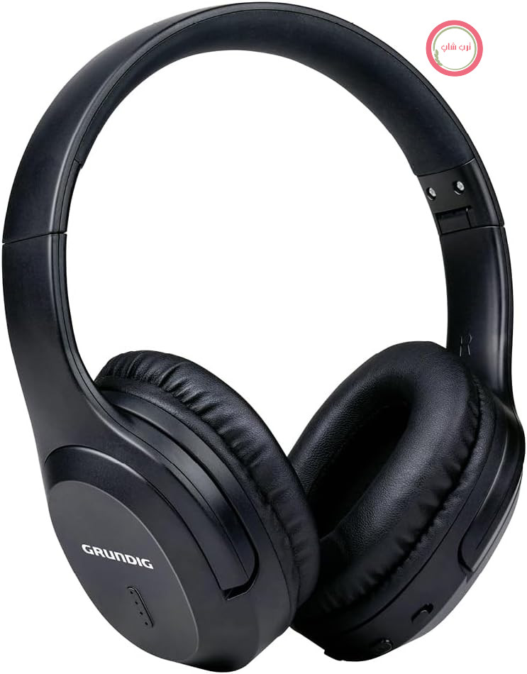 هدفون بلوتوث بی‌سیم Grundig - هدفون روگوشی با 40 ساعت پخش - بی‌سیم با میکروفون - شامل کابل صوتی 3.5 میلی‌متری و کابل شارژ USB-C