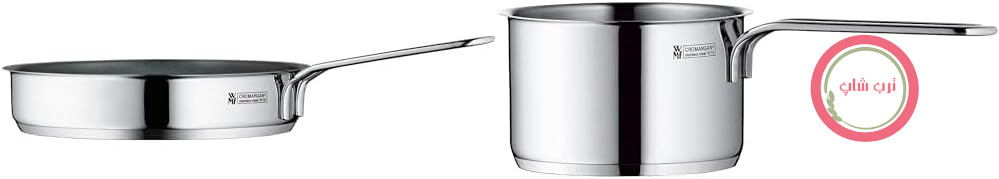 ماهیتابه روکش‌دار کوچک WMF، کوچک، ۱۸ سانتی‌متر و قابلمه کوچک، ۱۰ سانتی‌متر، کوچک، بدون درب، قابلمه کوچک، سازگار با اجاق القایی، ۰.۵ لیتر