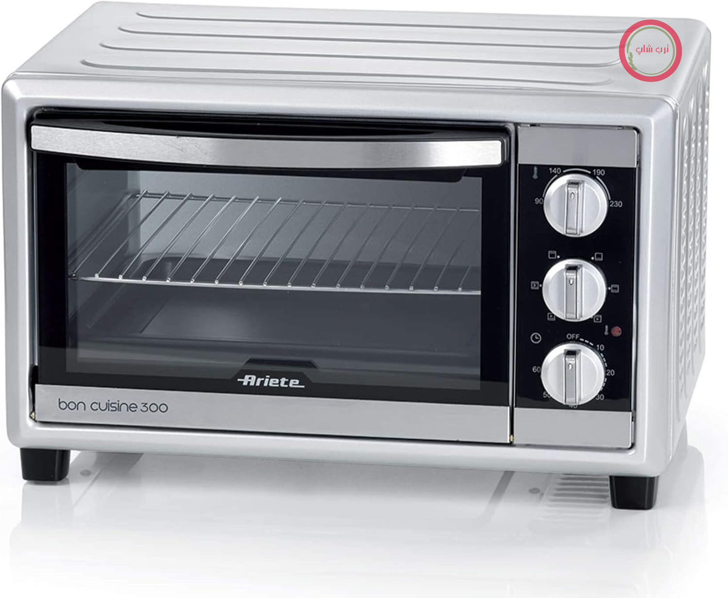 فر برقی کانوکشن آریته ۹۸۵، ۳۰ لیتر، Bon Cuisine 300 – شیشه دوجداره – حداکثر دما ۲۳۰ درجه سانتیگراد – ۱۵۰۰ وات – ۶ حالت پخت – تایمر ۶۰ دقیقه‌ای