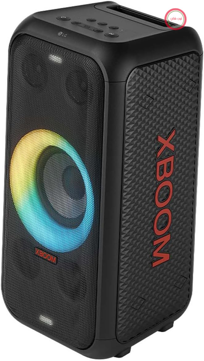 بلندگوی بلوتوث رول‌شونده ال‌جی xboom DXL5T (200 وات، قابلیت‌های کارائوکه و دی‌جی، نورپردازی)، مشکی [مدل سال 2024]