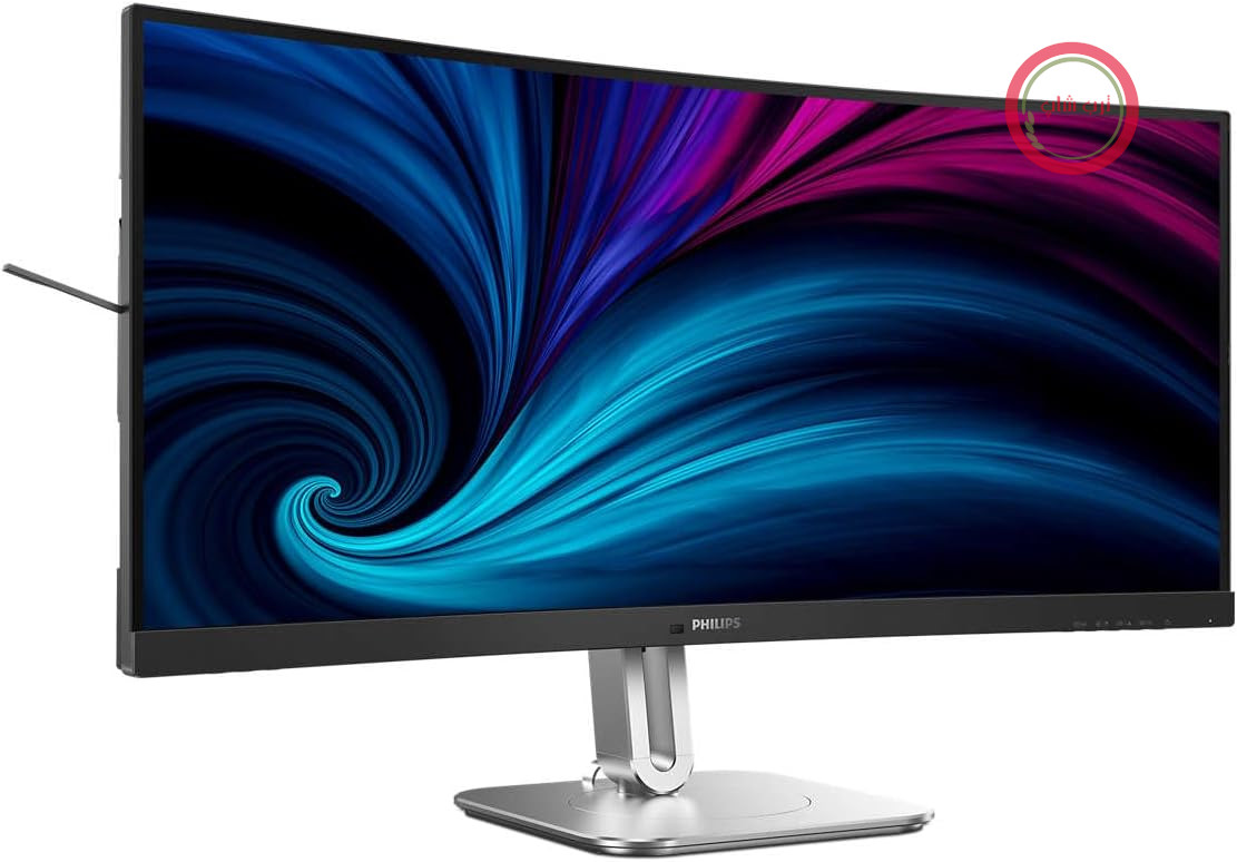فیلیپس 34B2U5600C - مانیتور منحنی 34 اینچی WQHD، قابلیت تنظیم ارتفاع (3440x1440، 120 هرتز، HDMI، DisplayPort، USB-C (100W PD)، RJ45، هاب USB) خاکستری تیره