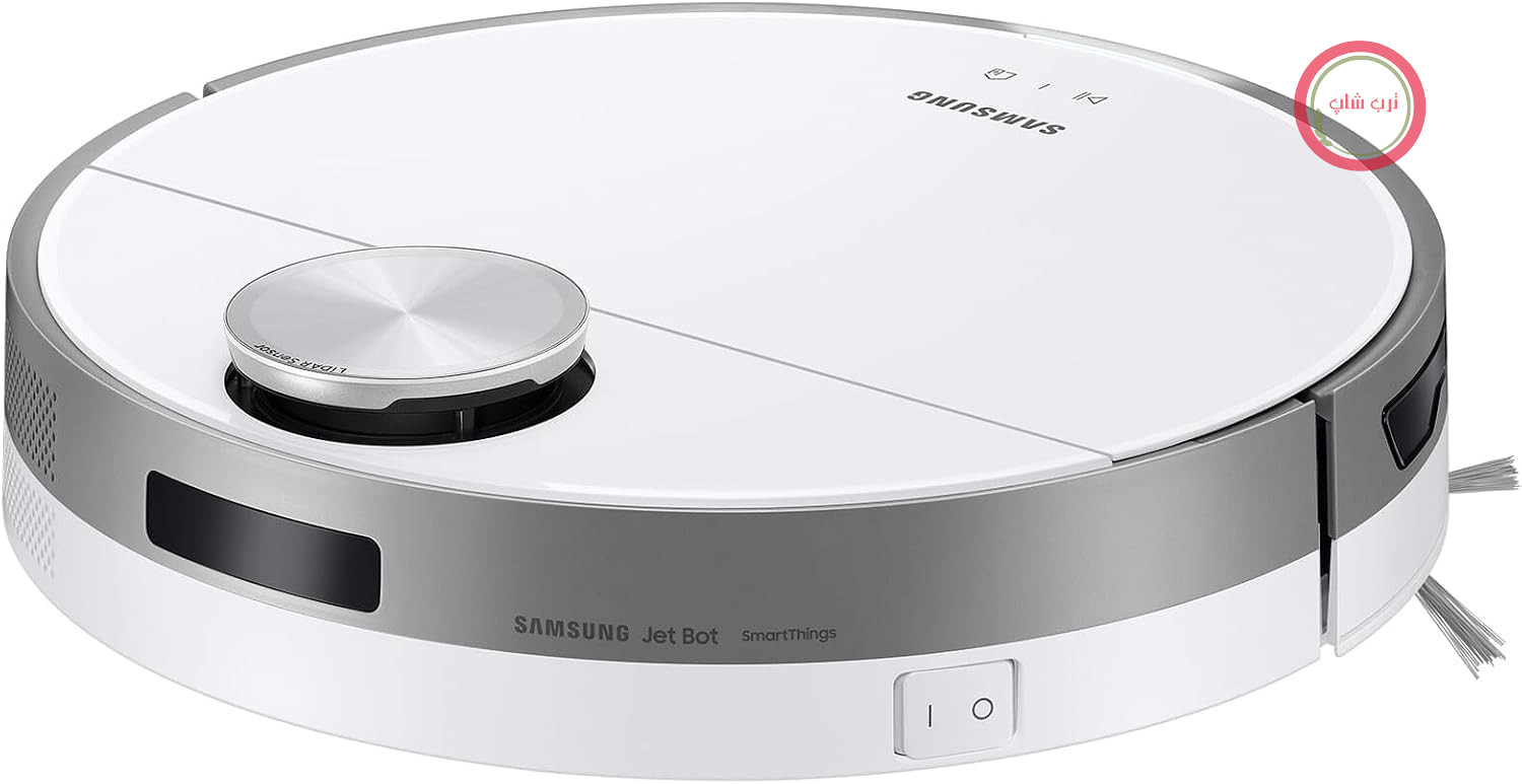 جارو رباتیک سامسونگ Samsung جت بات VR30T80313W/WA، قدرت مکش 5 وات، 0.4 لیتر، حسگر لیدار، کنترل هوشمند، موتور اینورتر دیجیتال، سفید مات، بدون کیسه