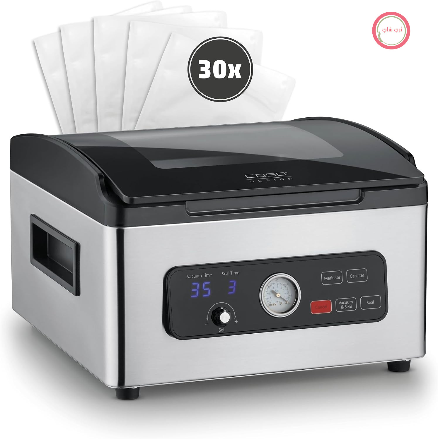 دستگاه وکیوم تجاری کاسو آلمان CASO VacuChef 700، استیل ضد زنگ 8 لیتری، پمپ وکیوم حرفه‌ای قوی 70 لیتر