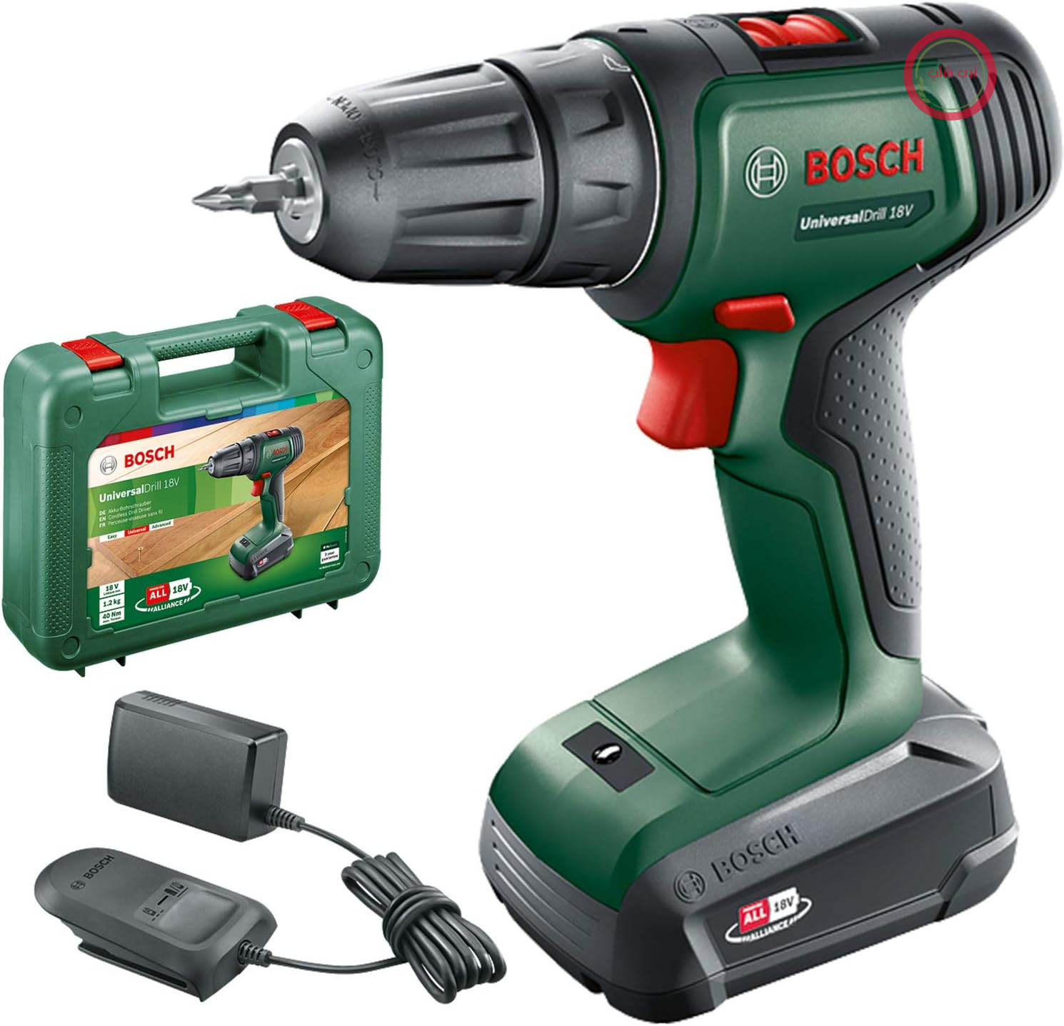 پیچ گوشتی شارژی بوش آلمان Bosch مدل UniversalDrill 18 V (1 باتری، سیستم 18 ولت، در جعبه)