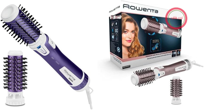 برس چرخشی هوای گرم روونتا آلمان Rowenta CF9530، حجم دهنده و براق کننده فعال | ۳ تنظیم سرعت و حالت دهنده سرد | برس بنفش و هوای گرم CF9540، مراقبت فعال پریمیوم | شامل ۲ سر برس