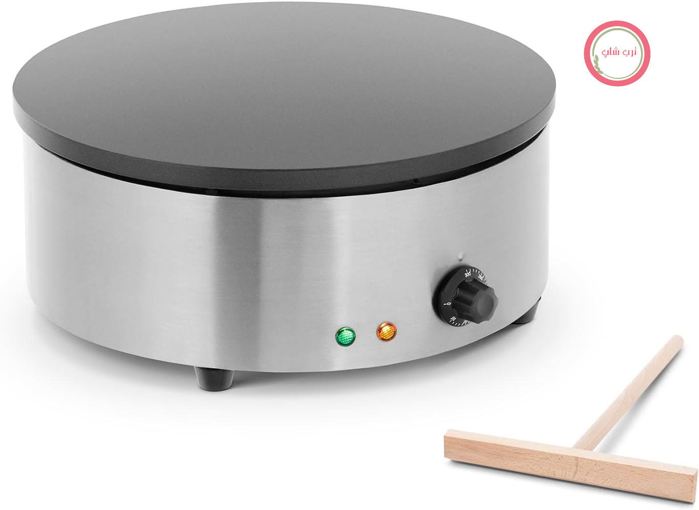 کرپ ساز تجاری رویال کترینگ آلمان Royal Catering RCEC-3000-R (قطر 40 سانتی متر، 3000 وات، چدن با روکش مینا، استیل ضد زنگ، شامل خمیر پخش کن)