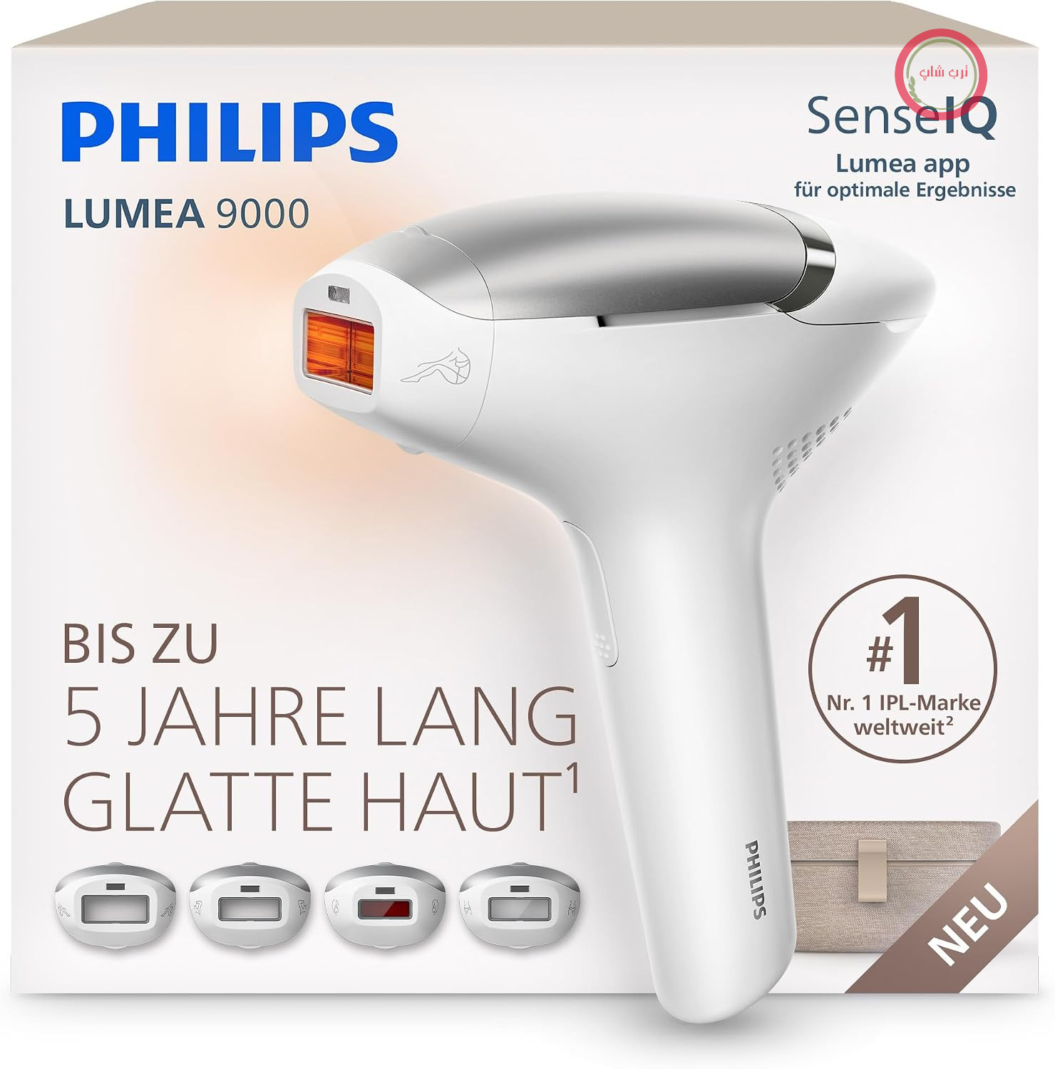 دستگاه رفع موهای زائد Philips Lumea 9000 IPL - به جای لیزر درمانی در سالن، قابل استفاده در منزل، ایمنی مطابق با استانداردهای پزشکی، 4 سری: بدن، صورت، خط بیکینی، زیر بغل، BRI983/00