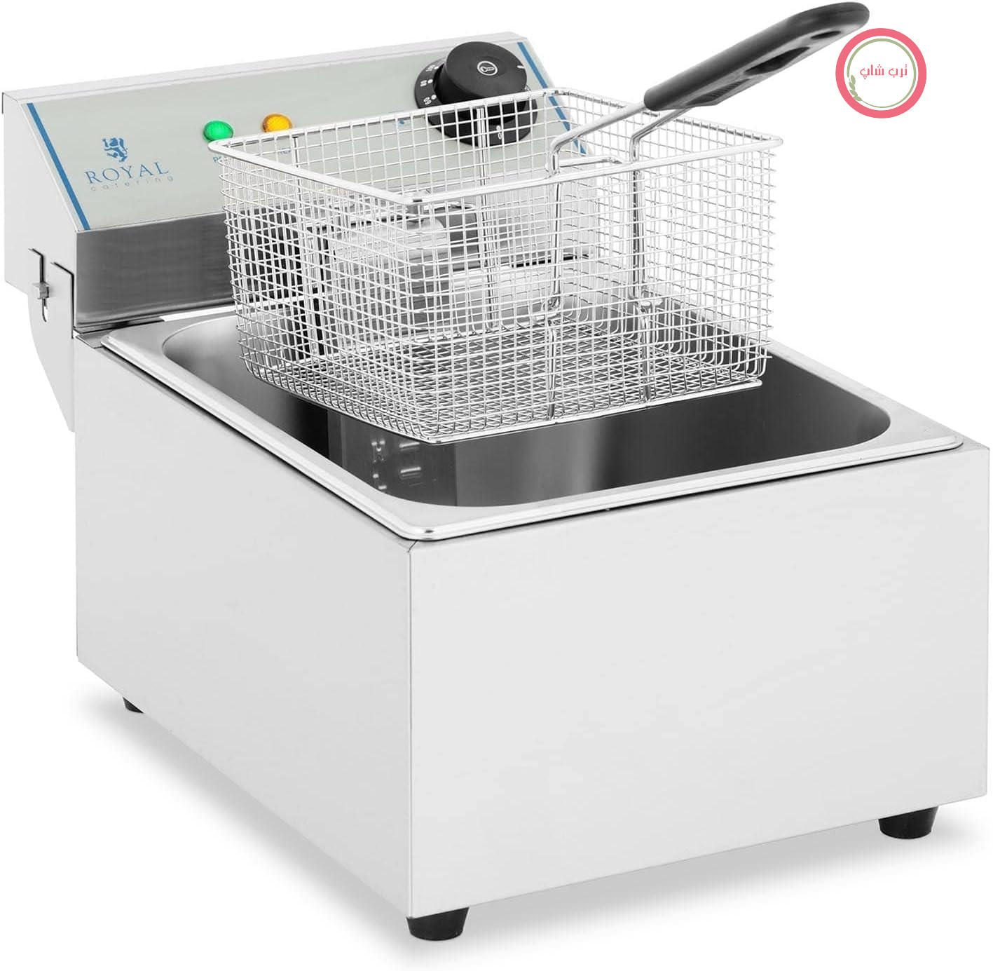 سرخ کن برقی استیل ضد زنگ Royal Catering RCEF-10EY-ECO با سبد، 3200 وات، حداکثر ظرفیت 10 لیتر، مدل ECO