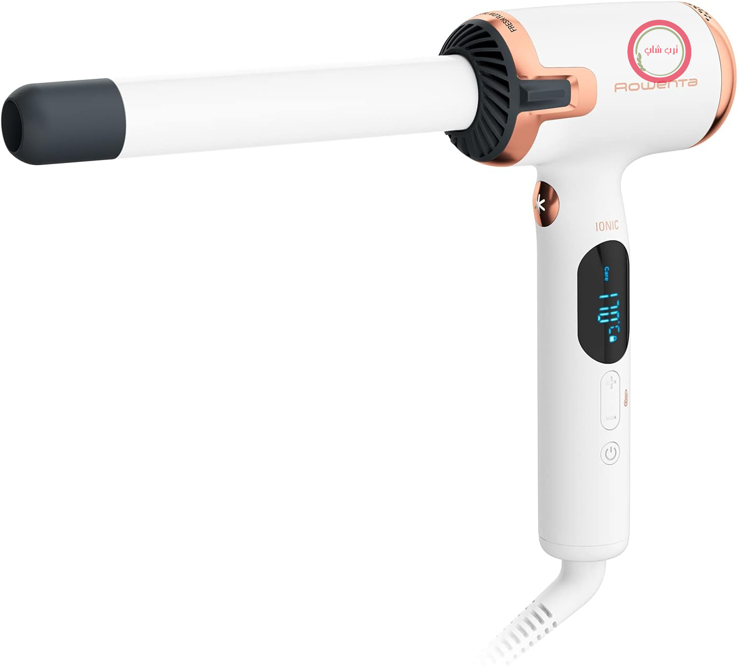 فرکننده موی روونتا آلمان Rowenta CF4310 Ultimate Experience Air Care | جدید به شکل L | جریان هوای ملایم | 8 تنظیم دما از 130 درجه سانتیگراد تا 200 درجه سانتیگراد | در 30 ثانیه گرم می‌شود | سفید/مسی | 1 عدد (1 بسته)