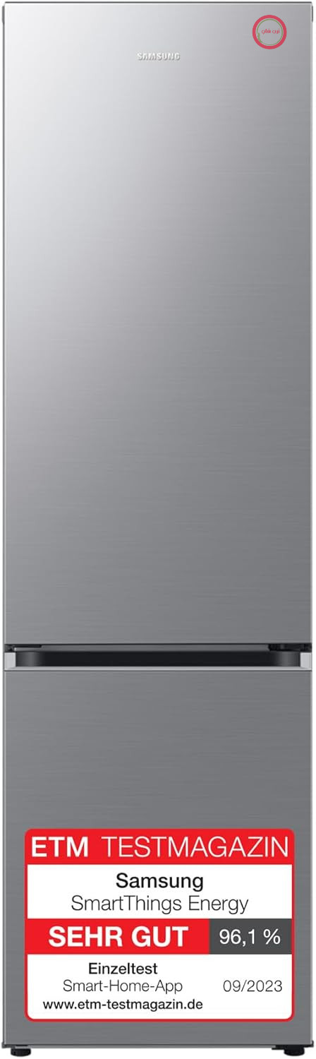 یخچال فریزر سامسونگ RB38C607AS9/EF، 203 سانتی‌متر، 387 لیتر، یخچال هوشمند با محفظه فریزر، وای‌فای و حالت انرژی هوشمند، رطوبت Fresh+، فناوری Space Max، بدون برفک+، ظاهر استیل ضد زنگ