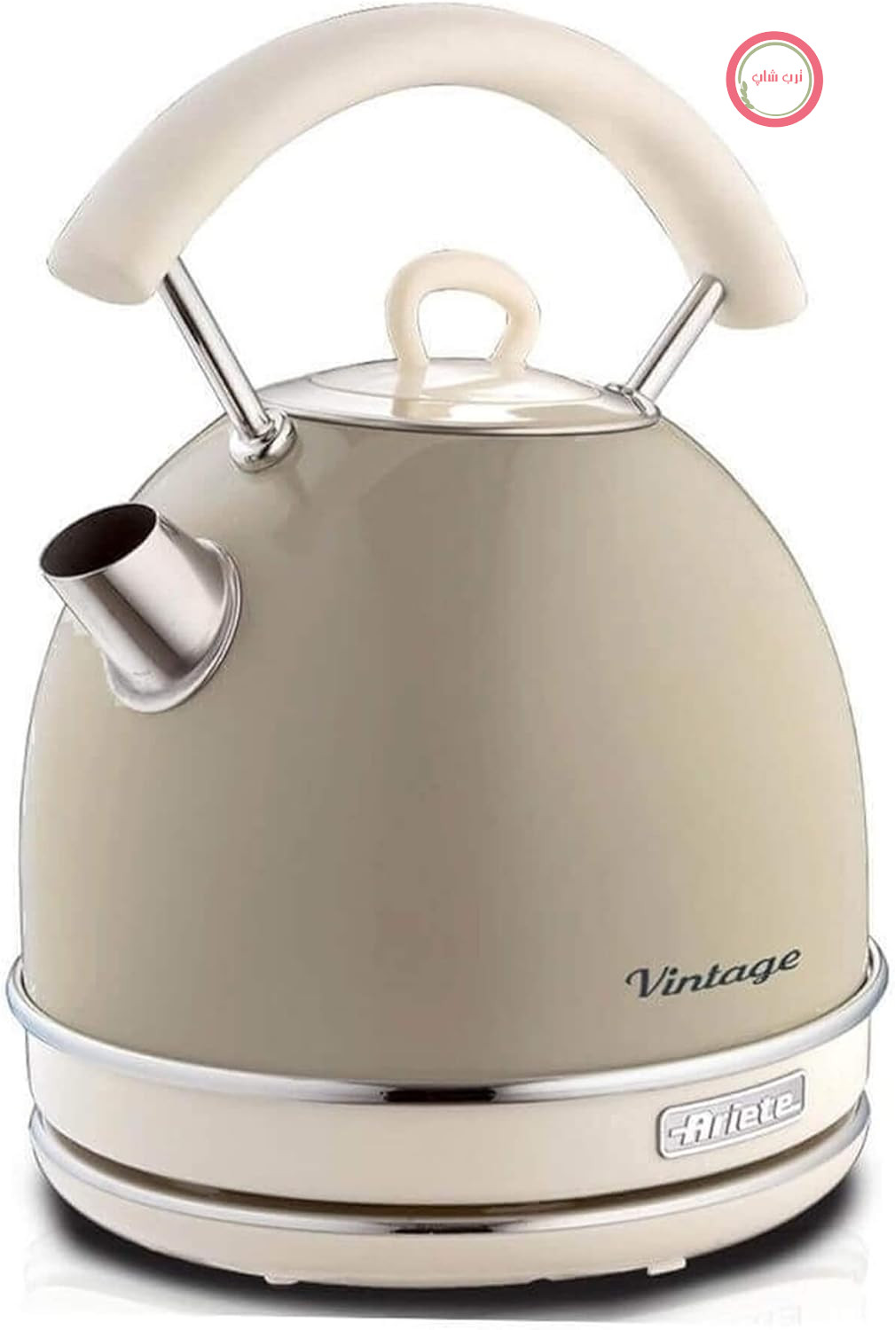 کتری برقی قدیمی Ariete مدل 2877، با قابلیت مشاهده سطح آب، پایه بی‌سیم 360 درجه، خاموش شدن خودکار، دسته ارگونومیک، 1.7 لیتر، استیل ضد زنگ، 2000 وات، بژ