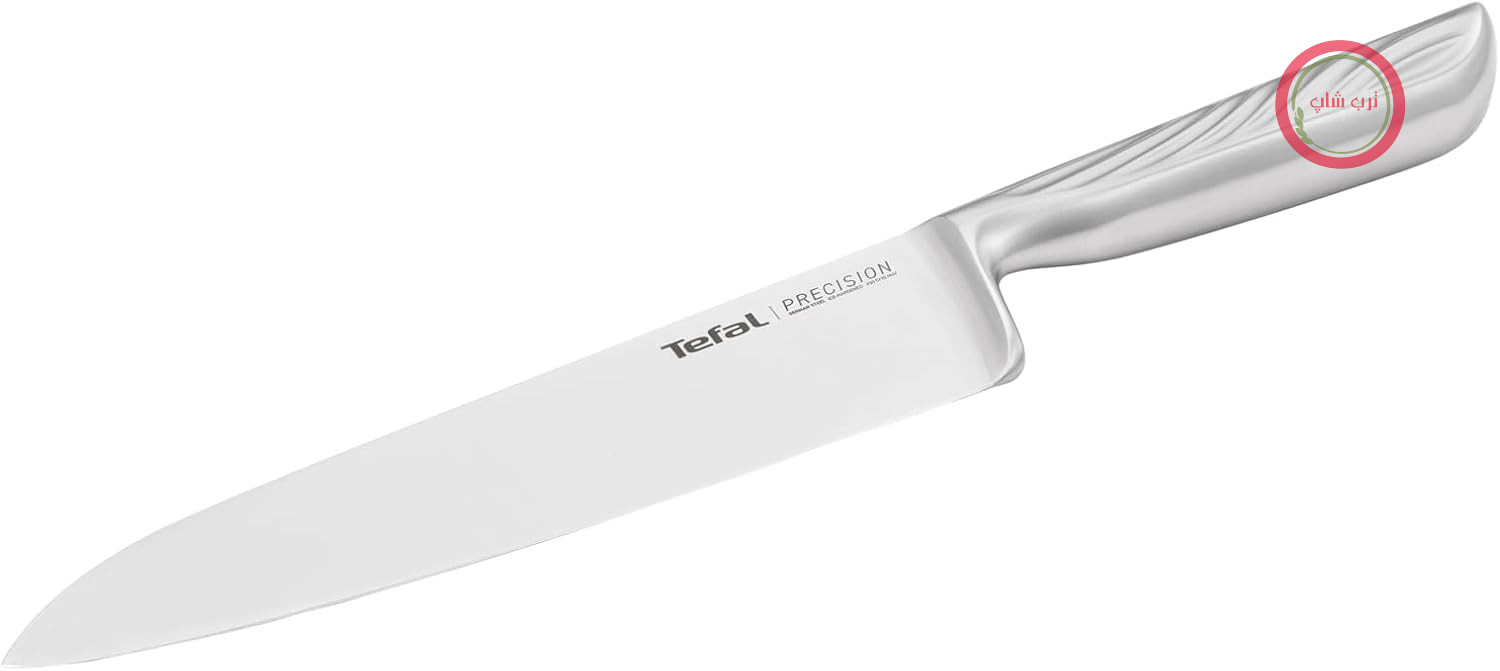 چاقوی سرآشپز تفال مدل Precision Chef's 20 سانتی‌متر، تیزترین چاقو، زاویه تیغه 22 درجه، فناوری سخت شدن یخ، لبه دندانه‌دار، استیل ضد زنگ، K2890224