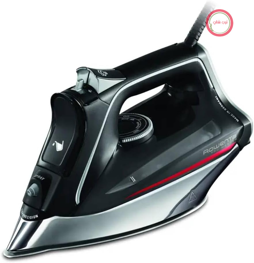 اتو بخار روونتا آلمان Rowenta DW8210D1، کفی Microsteam 400، 2 متر، 200 گرم در دقیقه، مشکی، قرمز، 50 گرم در دقیقه