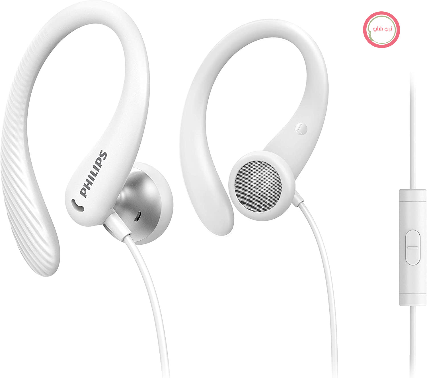 هدفون ورزشی فیلیپس آدیو مدل A1105WT/00 با میکروفون، هدفون داخل گوشی (قلاب گوشی انعطاف‌پذیر، دریچه خروج صدای بیس، مقاوم در برابر تعریق IPX2، قرارگیری ایمن، کنترل از راه دور درون گوشی) سفید