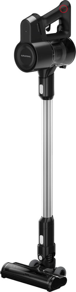 جاروبرقی بی‌سیم دوکاره GRUNDIG VCP 4230، دو سطح قدرت مکش، موتور ۱۵۰ وات، باتری لیتیوم-یونی ۲۵.۲ ولت، ظرفیت گرد و غبار ۵۵۰ میلی‌لیتر، زمان کارکرد تا ۴۵ دقیقه، ۸۰ دسی‌بل، سفید/مشکی