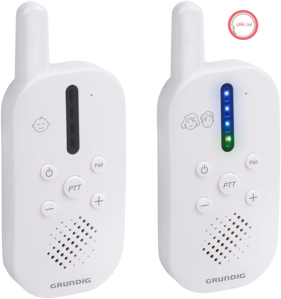 مانیتور کودک Grundig DECT Audio – مانیتور کودک با برد ۱۵۰ متر – واحد والد-کودک – با نشانگر تن LED و قابلیت مکالمه دو طرفه – لوازم جانبی مهد کودک – سفید