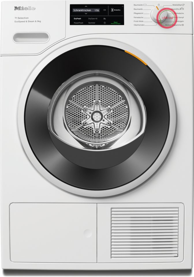 خشک‌کن Miele TSL783WP EcoSpeed&Steam&9kg با پمپ حرارتی، آزمایش‌شده برای 20 سال مراقبت بی‌نقص از لباس‌ها، 25 سال گارانتی موتور