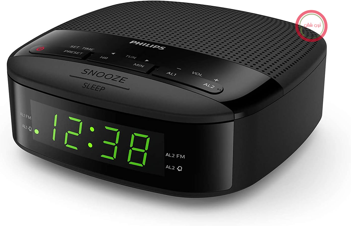 ساعت زنگ‌دار فیلیپس با رادیو FM (دو زنگ هشدار، تایمر خواب، طراحی جمع و جور) - TAR3205/12