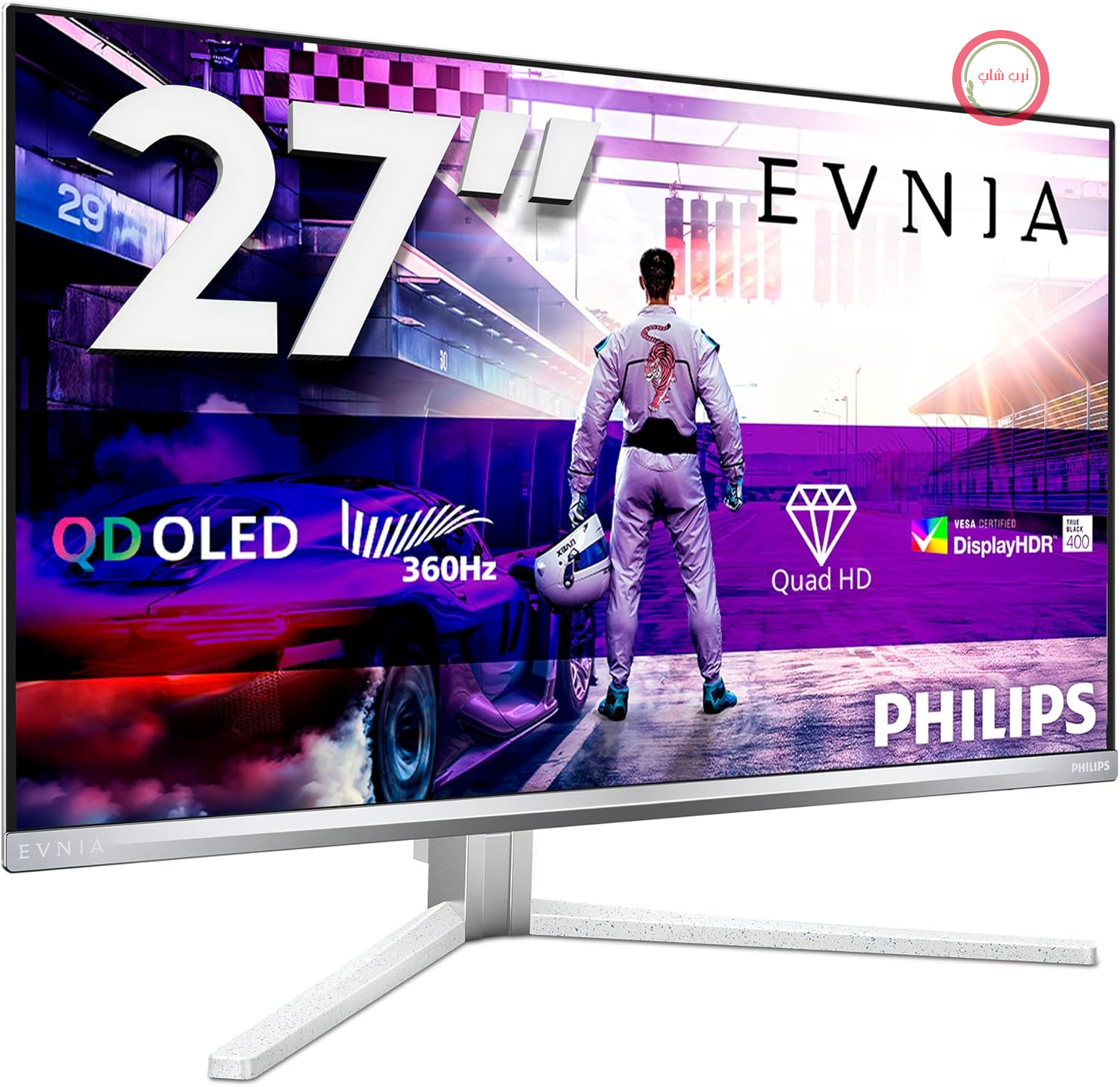مانیتور بازی Philips Evnia 27M2N8500-27 Zoll Quad HD OLED، 360 هرتز، 0.03 میلی‌ثانیه، HDR400، FreeSync Premium، G-Sync comp.، Ambiglow (2560x1440، 2X HDMI 2.1، 1x DP 1.4، هاب USB) Weiss